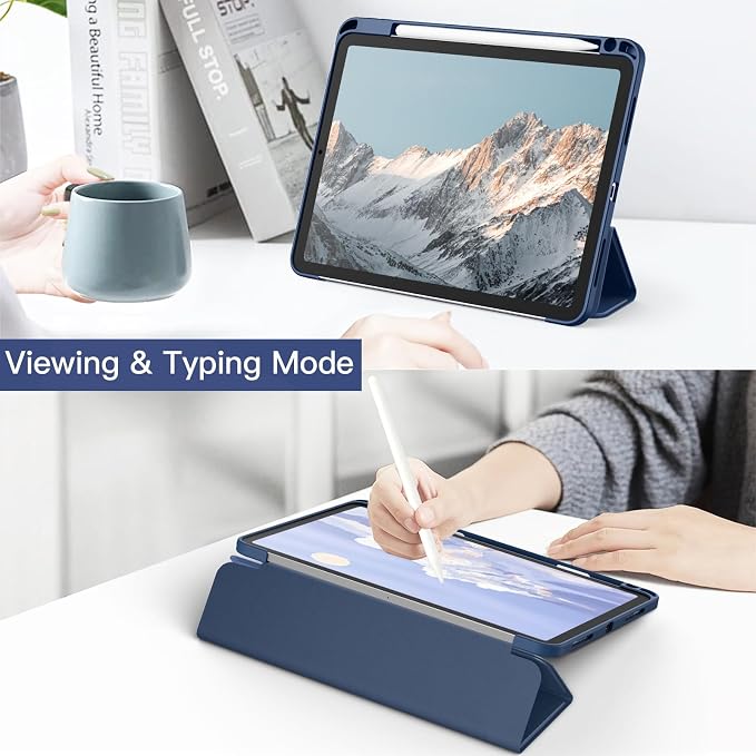 JETech Case Cover for iPad Pro 11 4/3/2/1 Black | For 2022/2021/2020/2018 Model Clear Back Pencil Holder Slim Shockproof Tri-Fold Stand Auto Wake/Sleep