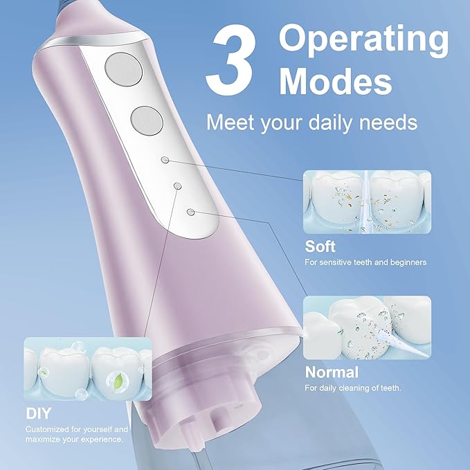 Electric Water Flosser Water Flosser Portable Dental Flosser Oral Cleaning (L10 Pink)