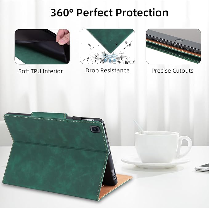 Case for Samsung Galaxy Tab A 10.1 2019 (SM-T510/T515) - Multi-Angle Viewing Stand Cover with Pocket and Magnetic Clasp PU Leather Business Folio Protective Case for Samsung T510 Black