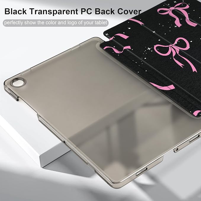 Case for Samsung Galaxy Tab A11 Plus A11+ 11 inch (2025/2026) &amp Tab A9 Plus A9+ 11 inch (2024/2023) Slim Smart Stand Cover with Translucent Hard Back Auto Wake/Sleep - Bear with Bows