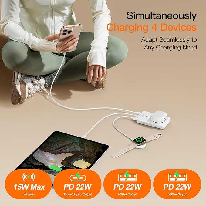 Magnetic Portable Charger, 16800mAh Wireless Power Bank, with 20W USB-C Fast Charging and LED Digital Display Magnetic Battery Pack, Compatible with iPhone 16/15/14/13/12 Full Series (2025)