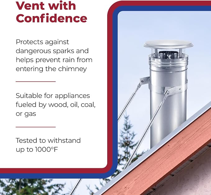 DuraVent DuraPlus 15 Inch Triple Wall Stainless Steel Round Chimney Cap