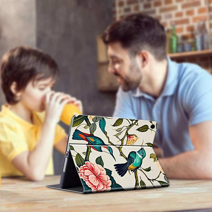 Case for Samsung Galaxy Tab A9 Plus 2023/A11 Plus 2025 11 inch Lightweight Protective PU Leather Smart Stand Cover with Auto Wake Sleep Tablet Case Cover - American Flag &amp Fish