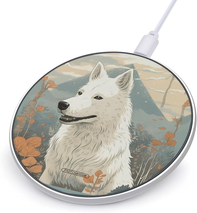 Pen Next to Dog Wireless Charger Portable 10W Fast Wireless Charging Pad Compatible with Phone Ultra-Thin Charging Station Lightweight Charger Mat for Travel Home Office Desk