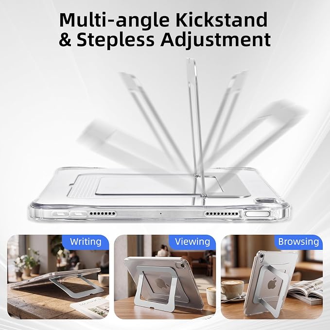 Kickstand Case for iPad mini 7 A17 Pro Slim Protective Clear Cover for iPad mini 7th/6th Generation 8.3 Inch 2024/2021 Sturdy Adjustable Multi-Angle Stand Blue