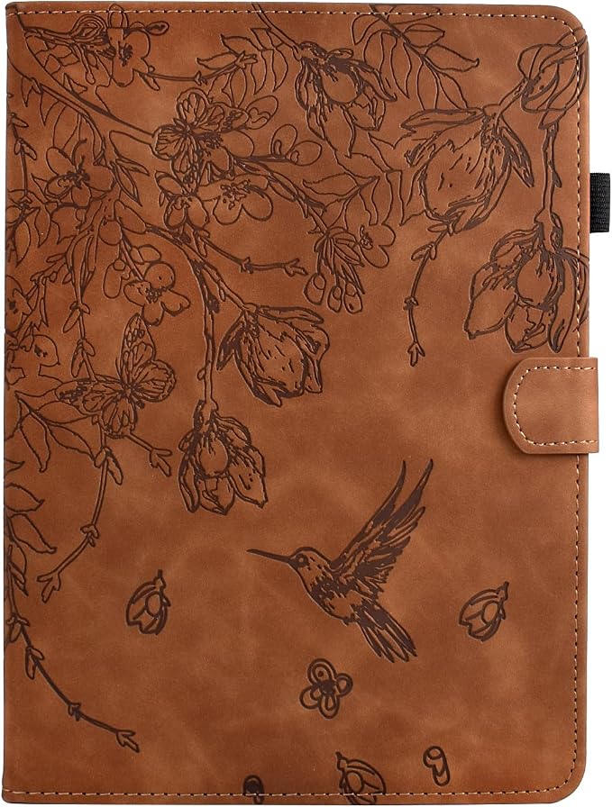 Case for iPad 9th/8th/7th Generation iPad 10.2 Case (2021/2020/2019 Model iPad 9/8/7 Case) PU Leather Folio Folding Stand Cover for iPad 10.2 inch Auto Wake/Sleep Hummingbird