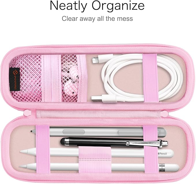 Fintie Holder Case for Apple Pencil Pro, Apple Pencil (USB-C / 1st / 2nd Generation), PU Leather Carrying Bag Sleeve Compatible with Pen, USB Cable, Samsung Stylus, Dreamy Marble