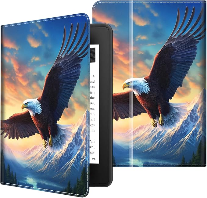 Case for 7 All-New Kindle Paperwhite 12th Gen 2024 &amp Kindle Colorsoft Signature Edition (2024 Release) PU Leather Folio Cover with Auto Wake/Sleep ，Blue Dragon