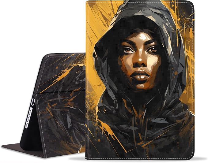 Case for iPad (A16) 11th Generation 11 Inch 2025 iPad 10th Generation 10.9 Inch 2022 Protective Leather Case Adjustable Stand Auto Wake/Sleep Smart Case - African American Girl