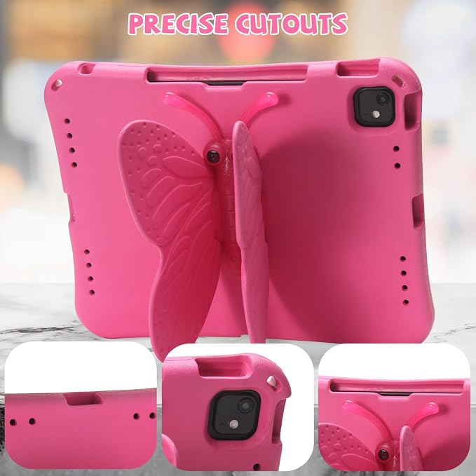 Kids Case for iPad Air 13 (2026/2025/2024) M4/M3/M2 &amp iPad Pro 13 2024 &amp iPad Pro 12.9 Cover 6th/5th/4th/3rd Gen (2022/2021/2020/2018) DIY Figures EVA Rubber Handle Stand Shockproof Bumper