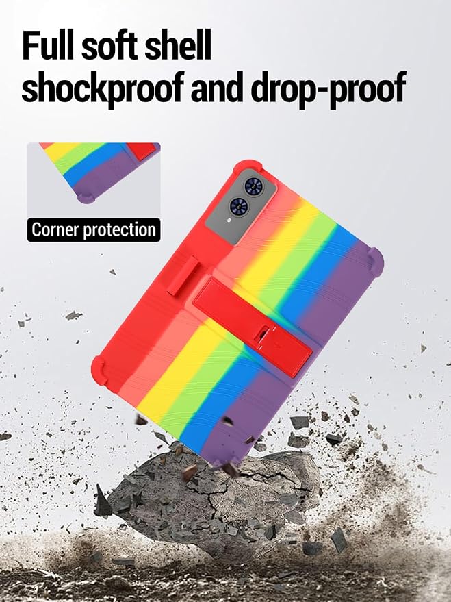 for TECLAST T65 13.4 inch Tablet Protective case Shockproof Lightweight Silicone Protective Cover with Stand Child-Friendly Protection Easy to Clean DesignBlack