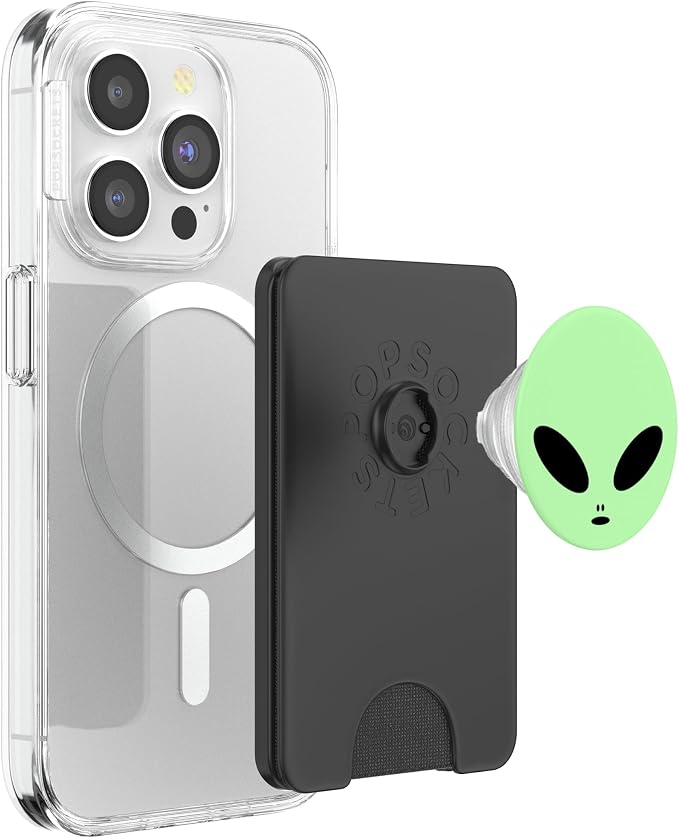 Hipster Alien Head - Cute Trendy Stay Weird UFO Mint Green PopSockets Adhesive PopGrip