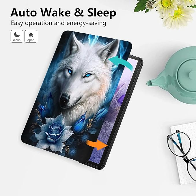 for 10.1 Amazon Fire HD 10 Tablet (13th Generation 2023 Release)PU Leather Multi-Angle Anti Slide Stand Cases with Auto Wake/SleepAnimals Dog Paws Galaxy