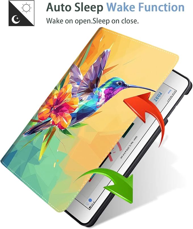 Case for iPad (A16) 11th Generation 11 Inch (2025) iPad 10th Generation 10.9 Inch (2022)，Slim Fit Foldable Standing Cover Case with Auto Sleep/Wake ，Red Moon Japanese Landscape