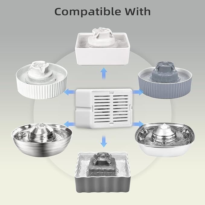 8 Pack Cat Fountain Filter Replacement, Triple Cupcake Cat Fountain Filters