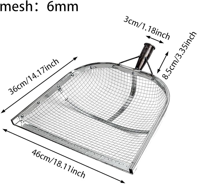 Leaking Soil Shovel Filter Stainless Steel Sieve 4mm/6mm/8mm/12mm Mesh Sifting