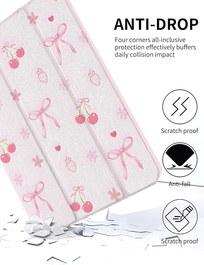Case for iPad 9th/ 8th/ 7th Generation Case 10.2&amp10.5 Inch (2021/2020/2019 Release) Slim Lightweight Soft Trifold Back Cover with Pencil Holder &amp Auto Sleep/Wake CoverBeige Checkered