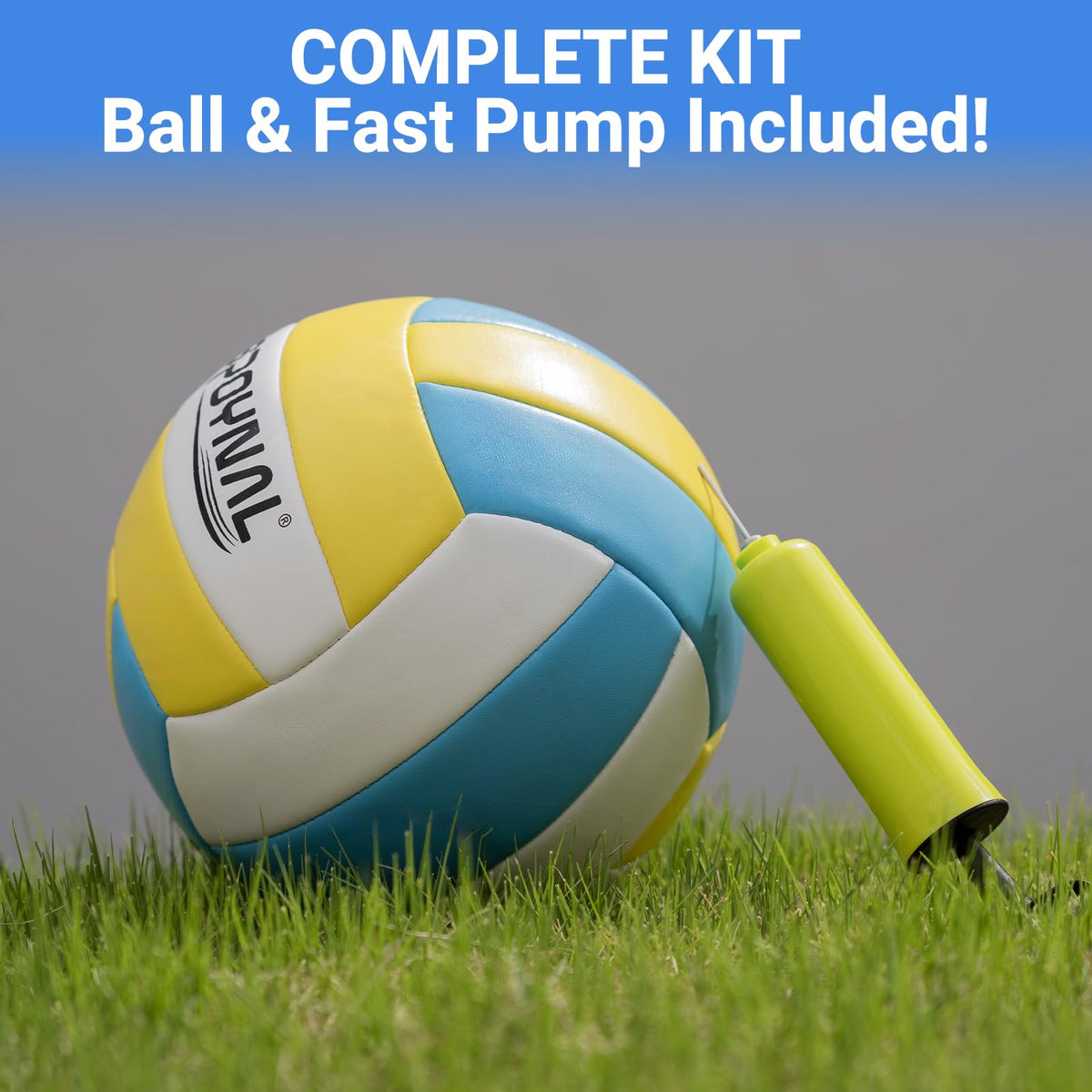 Portable Volleyball Net for Backyard, 32 FT Adjustable Height Blue&Purple