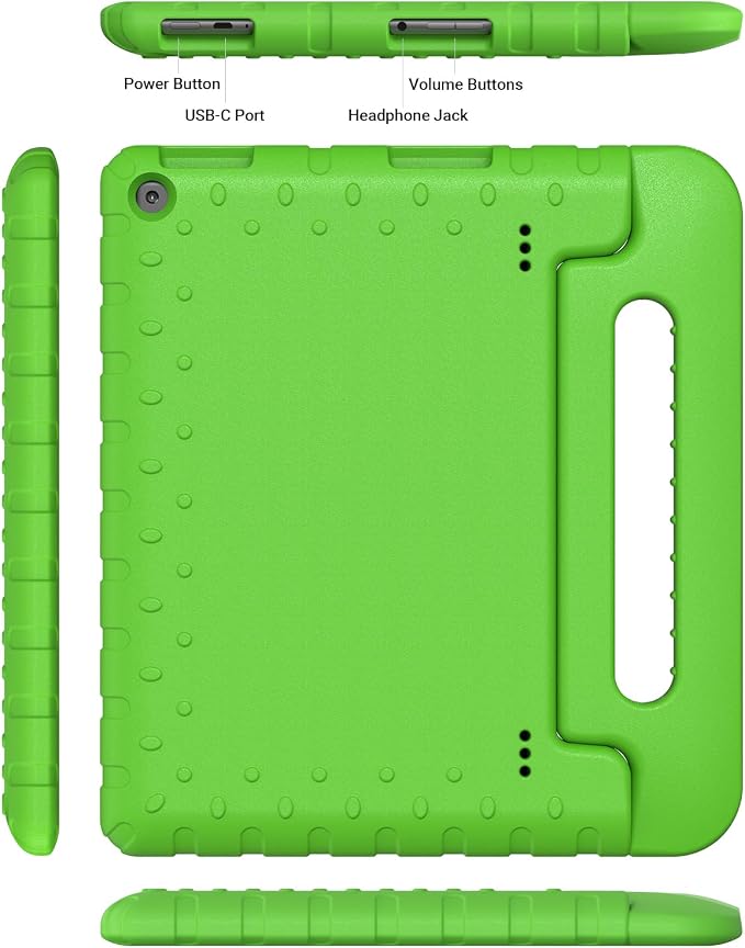 Kids Case for Amazon Fire HD 10 5/7/9 GenHandle Stand Green | Shockproof Lightweight designed for Amazon Fire hd 10 Tablet case Kids 5th/7th/9th Generation 2015/2017/2019 Released