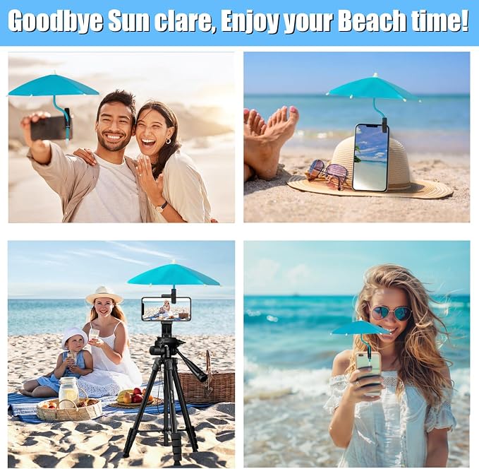 Phone Umbrella - Anti-Glare Sun Shade Phone Umbrella for Sun iPhone Clip On umbrella for phone sun shade Protects from Sunlight and Glare Outdoor Activities Universal Fit for All Smartphones