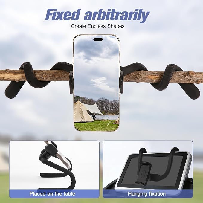Flexible Phone Holder for TreadmillSilicone Treadmill Phone Holder for Peloton Bike Deformable Treadmill Phone Mount Compatible with Most Exercise Bicycle &amp Treadmill with Screen