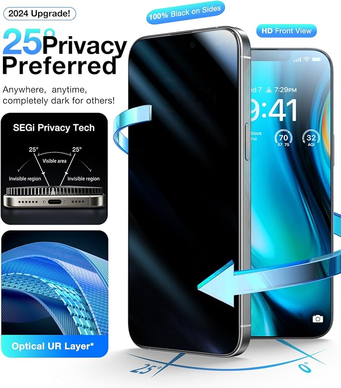 UltraGlass Unbreak Top 9H+ Glass for iPhone 15 Screen Protector (12FT Military Grade Shatterproof &amp Longest Durable) Screen Protector iPhone 15 Tempered Glass Full Coverage 2 Pack