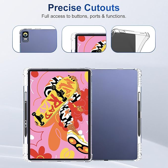 Case for XPPen Magic Drawing Pad 12.2 Inch – Clear TPU Protective Cover with Built-in Pen SlotFour-Corner Airbag Shockproof DesignSlim Anti-Scratch Transparent Tablet Case