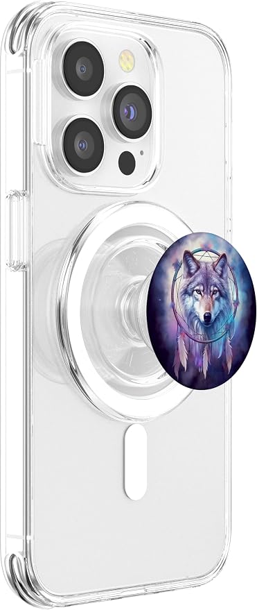Wolf Dream Catcher Celestial Galaxy Purple PopSockets Adhesive PopGrip