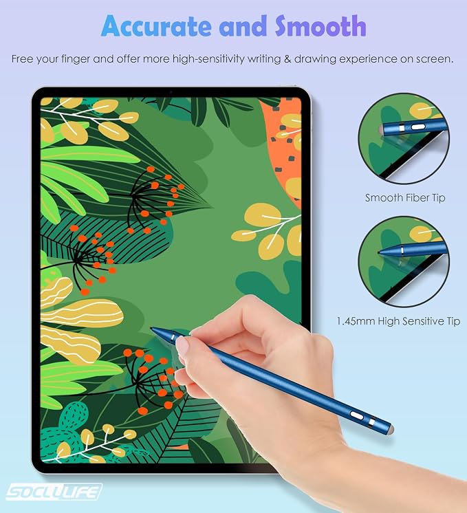 Active Stylus Pen for Touch ScreensDual Pen Tips for iOS &amp Android Drawing &amp WritingHigh Precise Digital Pencil for Apple iPhone 16/15/14/13/12/11/X/8iPad Air/Pro/MiniPhone/Tablet/Sam-sung