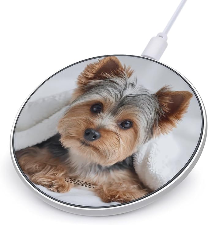 Yorkie Yorkshire Terrier Dog Wireless Charger Portable Charging Pad | LightweightAll Smartphone