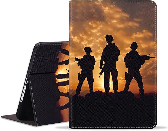 Case for iPad 6th/5th Generation (2018 2017 Model 9.7 Inch) iPad Air 2/Air 1 (9.7 Inch) Slim PU Leather Stand Folio Cover with Auto Wake Sleep African Woman Wolf