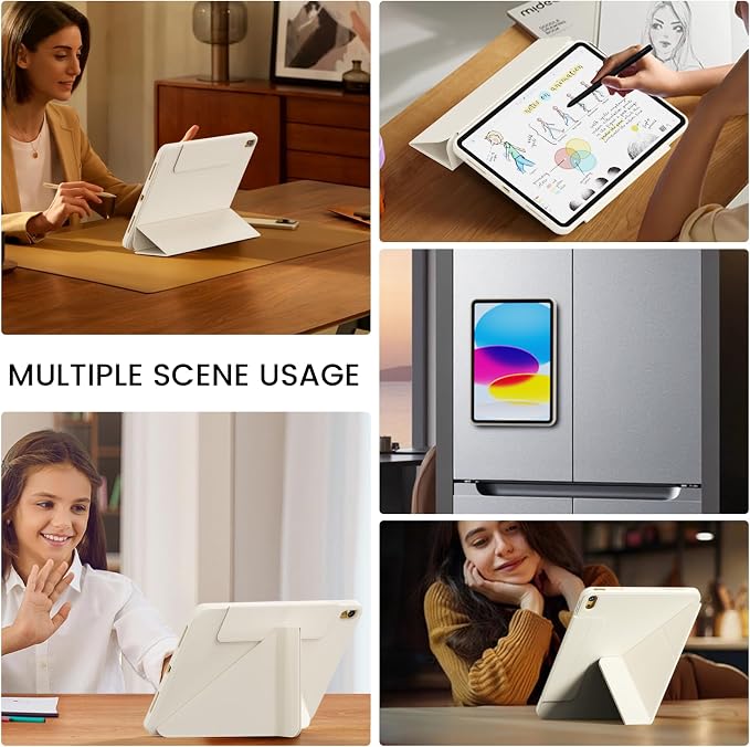 Clear Case for iPad A16 11th/10th Generation 2025/2022 Black | 360° Rotating Magnetic Detachable ipad a16 Case Clear with Pencil Holder Auto Wake/Sleep for ipad 11 inch a16 case