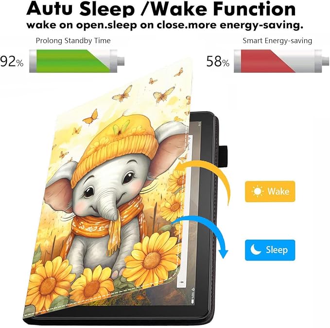 Case for Amazon Kindle Fire HD 8/Fire HD 8 Plus Tablet (12th/10th Generation 2024/2022/2020 Release) - PU Leather Folio Cover with Smart Auto Wake/Sleep Bald Eagle