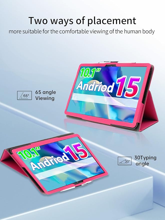 Case for CUPEISI CP31M Tablet 10 inch Android 15 TabletsUYRUREL Leather Slim Folding Stand Cover with Hand Strap Magnet for Men Women Full ProtectionBlack.