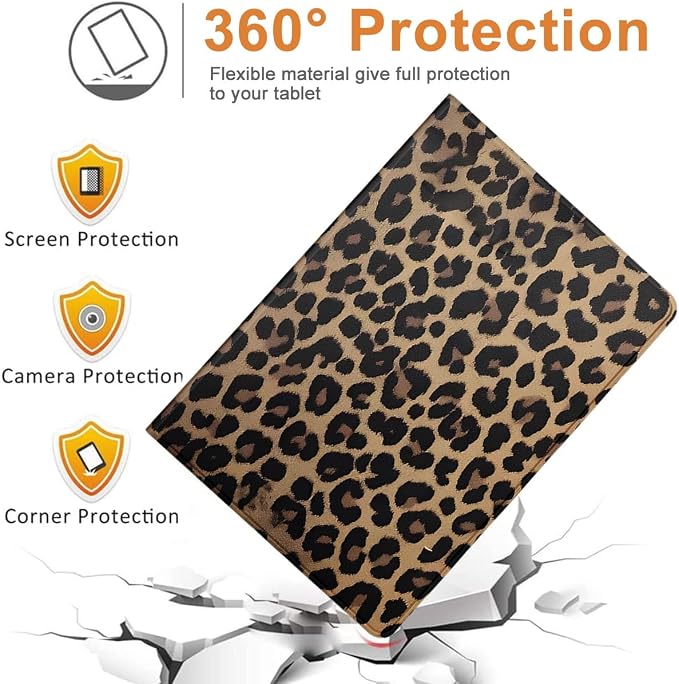 Cool Cheetah Print Tablet Case for Samsung Galaxy Tab A7 SM-T507/T505/T500 Case 10.4 2020 Fashion Aesthetic Leopard Pattern Cases for Girls BoysBlack Protective Cover Flip PU Leather Funda