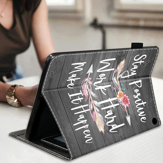 Case for All-New Amazon Kindle Fire 7 Tablet (7 Display 12th Generation 2022 Release) Premium PU Leather Stand Cover with Smart Auto Wake American Flag and Cross