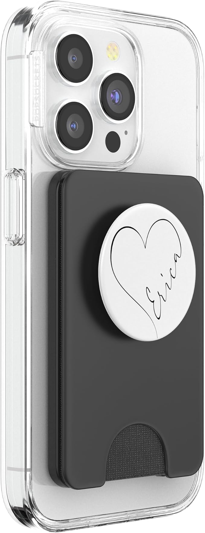 Erica Name Minimalist Heart Line Personalized White PopSockets Adhesive PopGrip