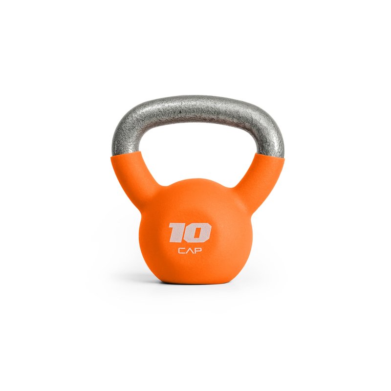 CAP Barbell 10 LB Neoprene Coated Cast Iron Kettlebell - Orange