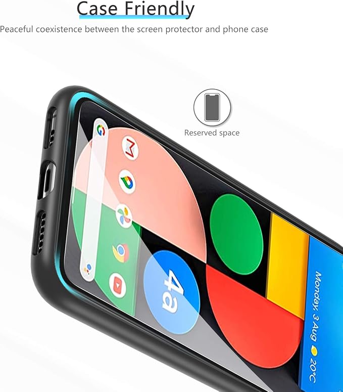 OMOTON [3-Pack] Screen Protector for Google Pixel 4a 5G 6.2 Inch [Not Fit for Pixel 4a 4G] Tempered Glass Screen Protector for Google Pixel 4a 5G 2020 Released Bubble Free/Alignment Frame