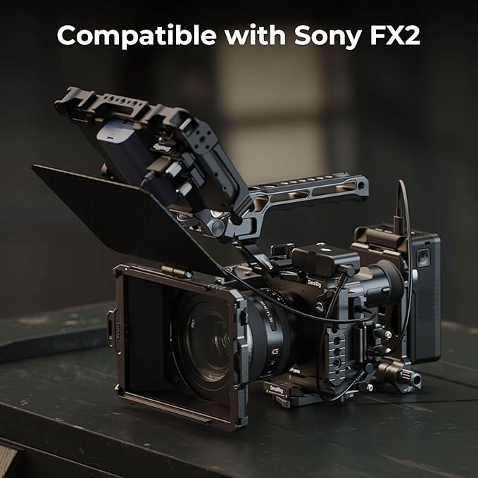 SmallRig Half Cage for Sony FX2, with Removable Top NATO Rail, Quick Release Plate for Arca, Modular Design Compatible with Original XLR Handle, for DJI RS 3 / RS 3 Pro/RS 4 / RS 4 Pro Gimbal - 5591