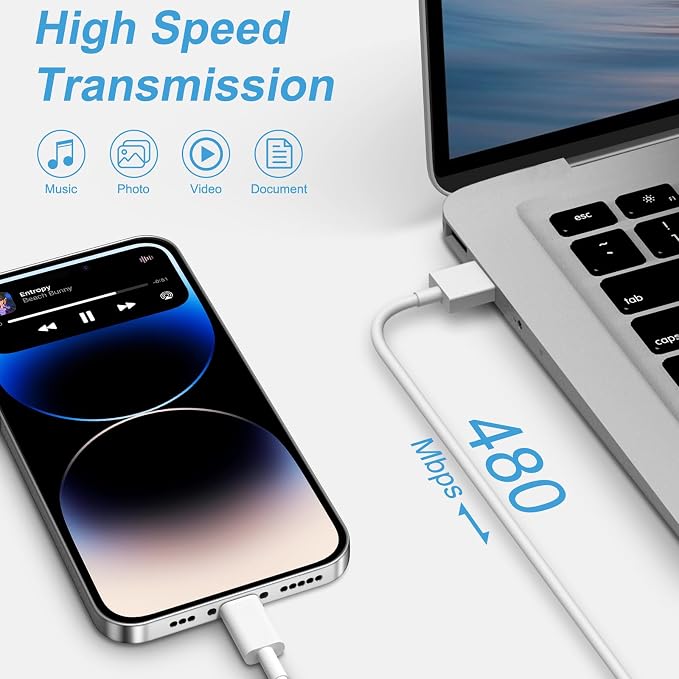 iPhone Charger [2-Pack] USB Wall Charger Block and 6FT USB Fast Charging Cable Compatible with iPhone 14/14 Pro/14 Pro Max/14 Plus/13/12/11/Mini/XS/Max/XR/X/8/7/SE