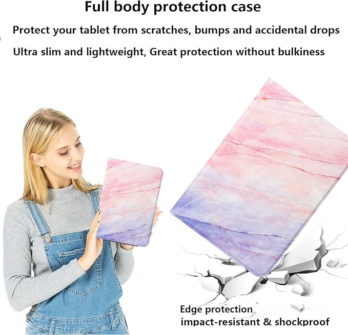 for iPad Air 3 10.5 inch Case 2019 (3rd Generation) &amp iPad Pro 10.5 2017 Cover with Stand/Pencil Holder/Pockets [Auto Sleep/Wake] Magnetic Smart PU Leather Cover Pink Mermaid Tail Scale
