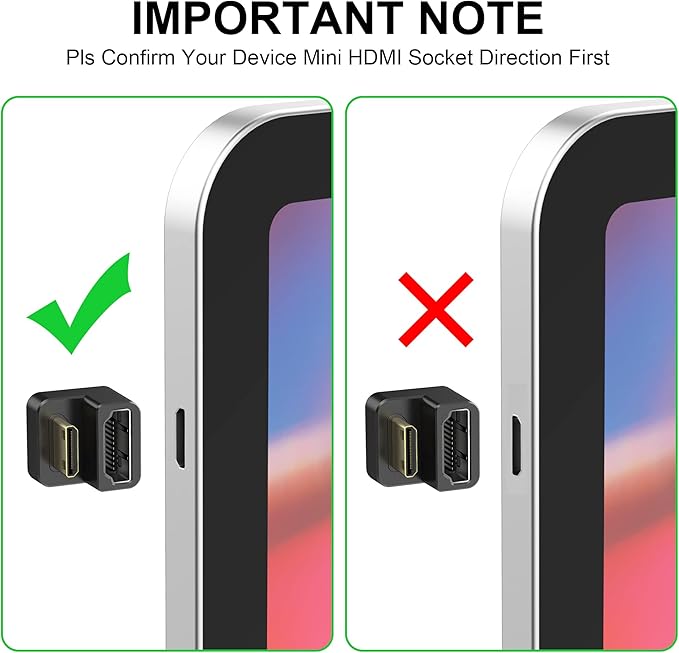 AGVEE 3 Pack (Short Side Inward) 180 Degree Angled Mini HDMI Male to HDMI Female Adapter, U-Shaped 4K@60HZ Converter Coupler Connector Extender for Portable Display Monitor Accessories, Black