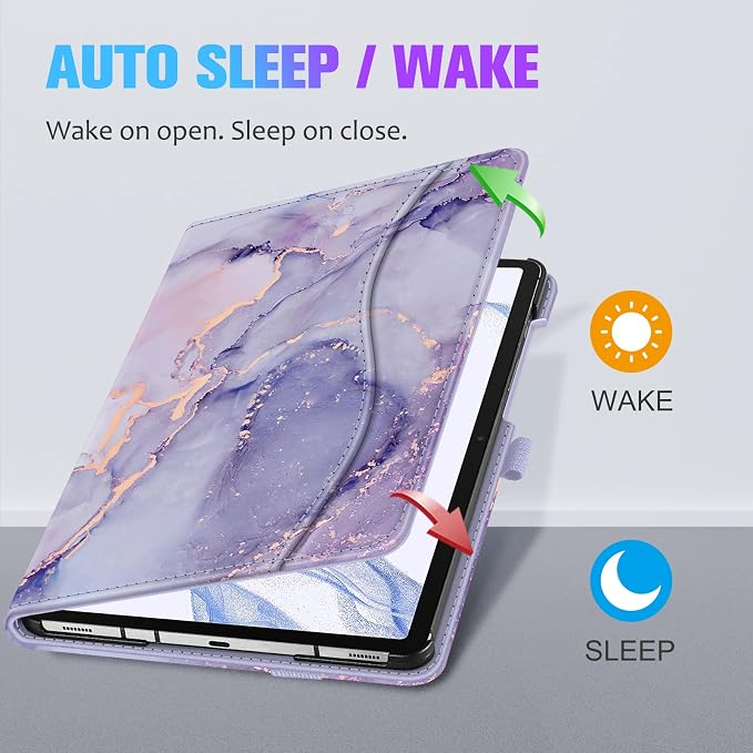 Fintie Multi-Angle Viewing Case for Samsung Galaxy Tab S8/S7 11 Inch | Front Card Pocket 3 Viewing Angles S Pen Protection Auto Wake/Sleep Black