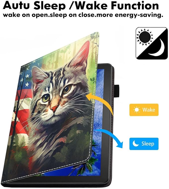 Case for Amazon Kindle Fire HD 8/Fire HD 8 Plus Tablet (12th/10th Generation 2024/2022/2020 Release) Slim PU Leather Cover with Card Slot &amp Auto Wake/Sleep African American Women