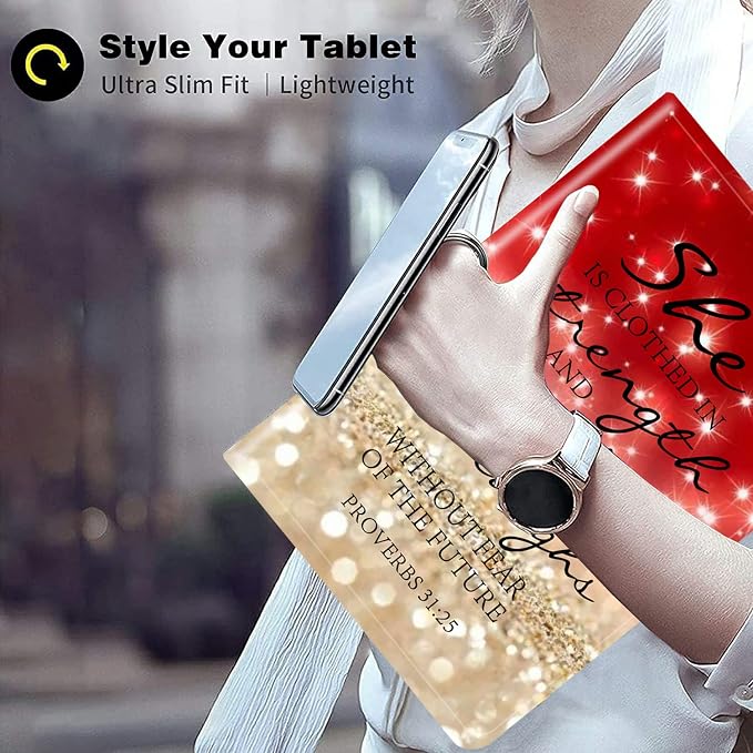 for Samsung Galaxy Tab A8 10.5 2022 Case and Coaster Set Adjustable Stand with Auto Sleep/Wake Shockproof Cover for Samsung Galaxy A8 10.5 Tablet SM-X200/X205/X207 Bible Verse Quotes Psalm 46:10