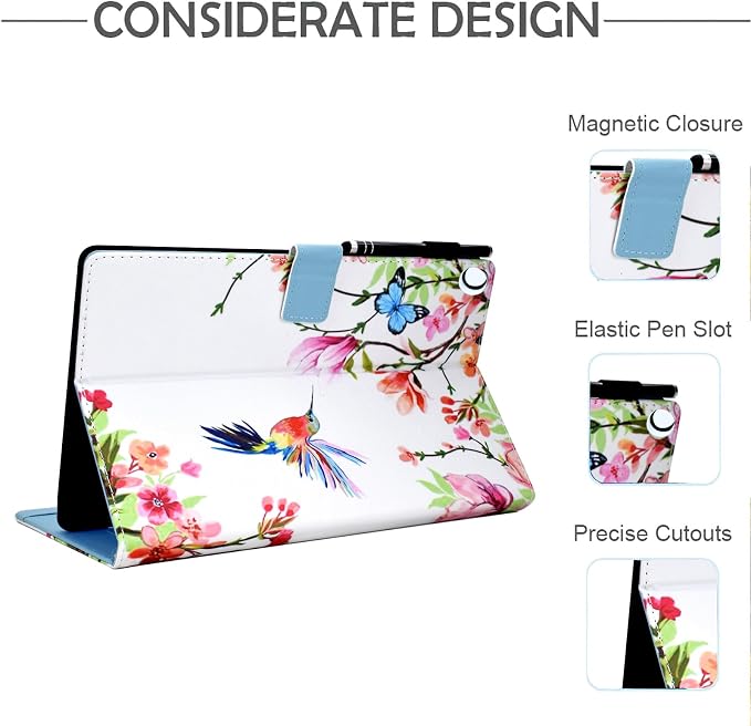 Case for Galaxy Tab A11+ Plus 2026/ A9 Plus 2024 11-Inch Funut PU Leather Folio Cover Multi-Angle Stand with Auto Wake/Sleep Case for Samsung Galaxy Tab A9 Plus/A9+ Tablet Bird