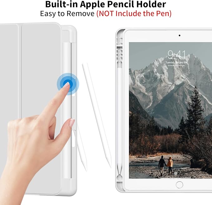 Case for iPad Air 3 (10.5-Inch 2019 3rd Generation) with Pencil Holder Slim Tablet Cover with Soft TPU Back Auto Wake/Sleep for iPad 10.5 Inch Air 3 (Black)