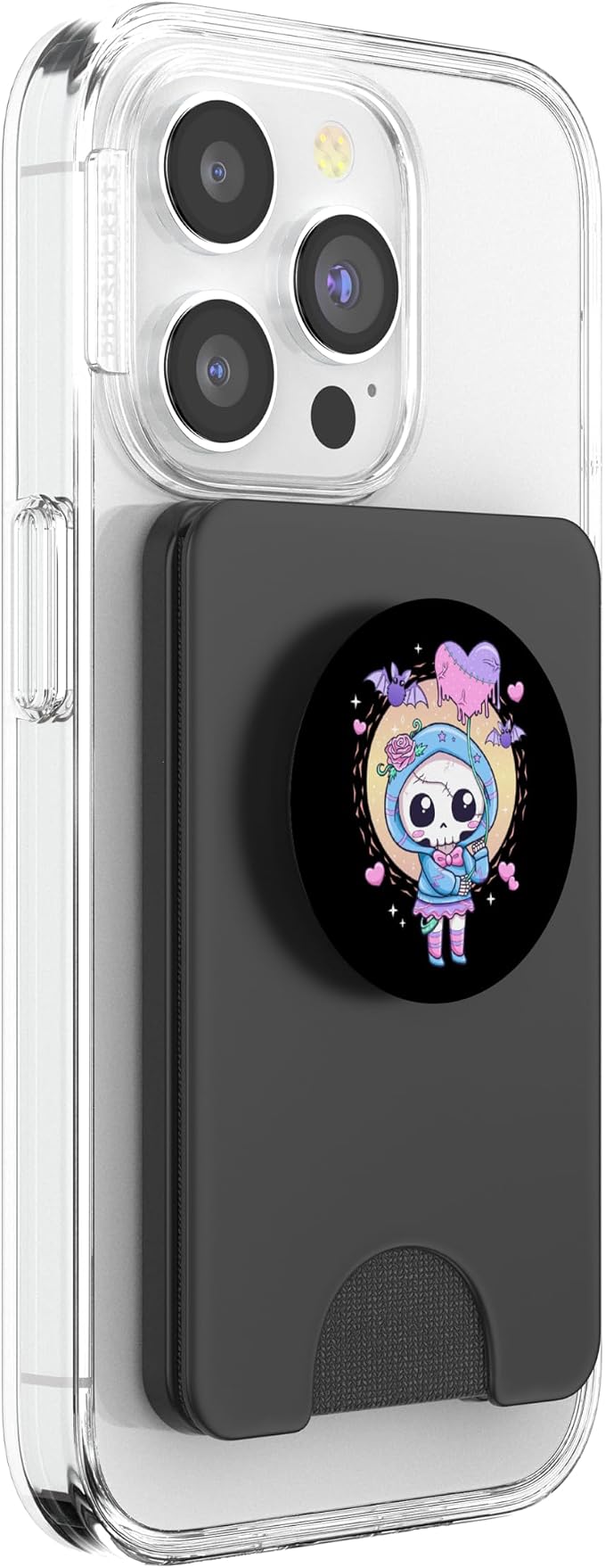 Kawaii Pastel Goth Cute Creepy Skeleton Skull Girl PopSockets Adhesive PopGrip
