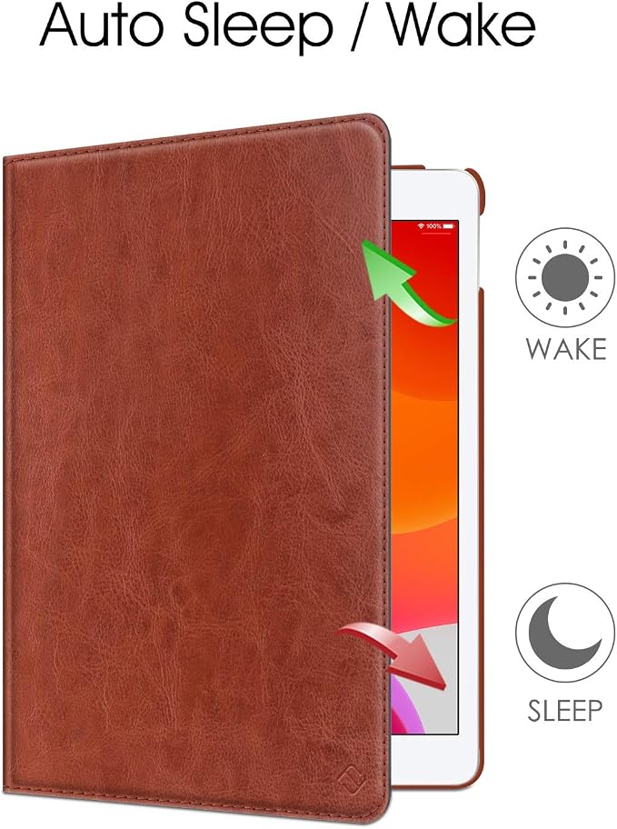 Fintie 360° Rotating Case for iPad 9th / 8th / 7th Generation 10.2 Inch | Swivel Stand Portrait &amp Landscape Viewing Shockproof Cover with Pencil Holder Auto Wake/Sleep Aqua Wave